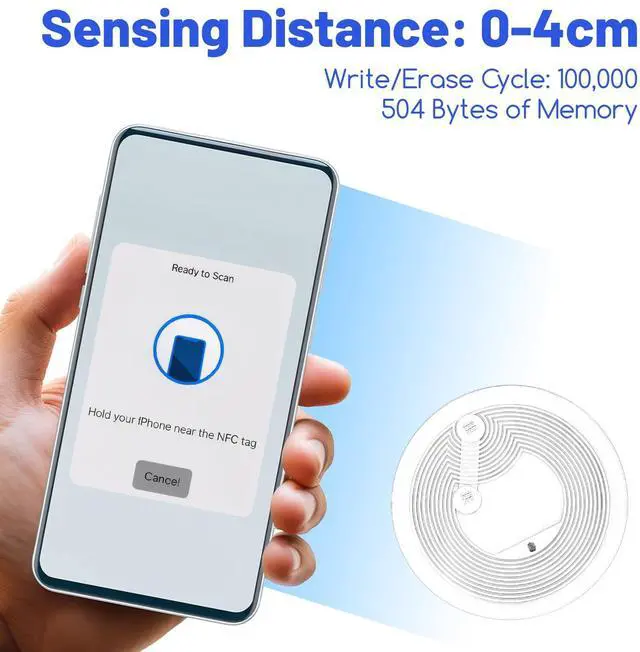 Alt view image 5 of 7 - 15Pcs NTAG215 NFC Stickers, NFC Tags NFC Stickers Blank Round Tags Programmable NFC Tag 504 Bytes Memory 13.56MHz RFID Tag for All NFC-Enabled Devices and Smartphones(25 mm/ 1 Inch)