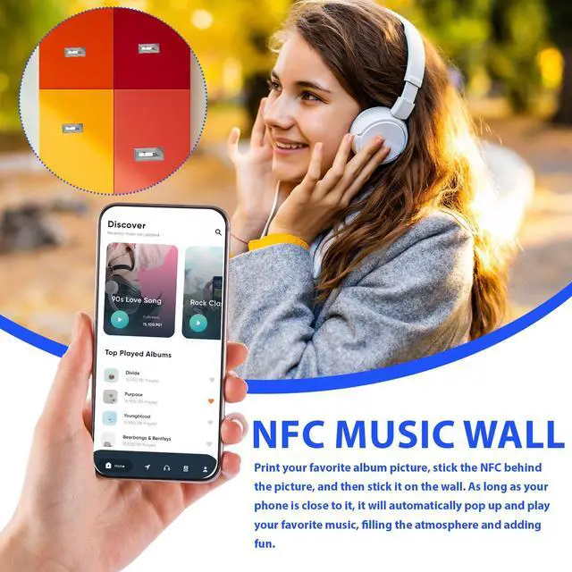 Alt view image 3 of 6 - 40 Pcs NFC Tags Sticker with Original NTAG213 Chip NFC Stickers Adhesive Labels Transparent RFID Tags Rewritable 144 Bytes Memory Suitable for All NFC-Enabled Devices and Smartphones
