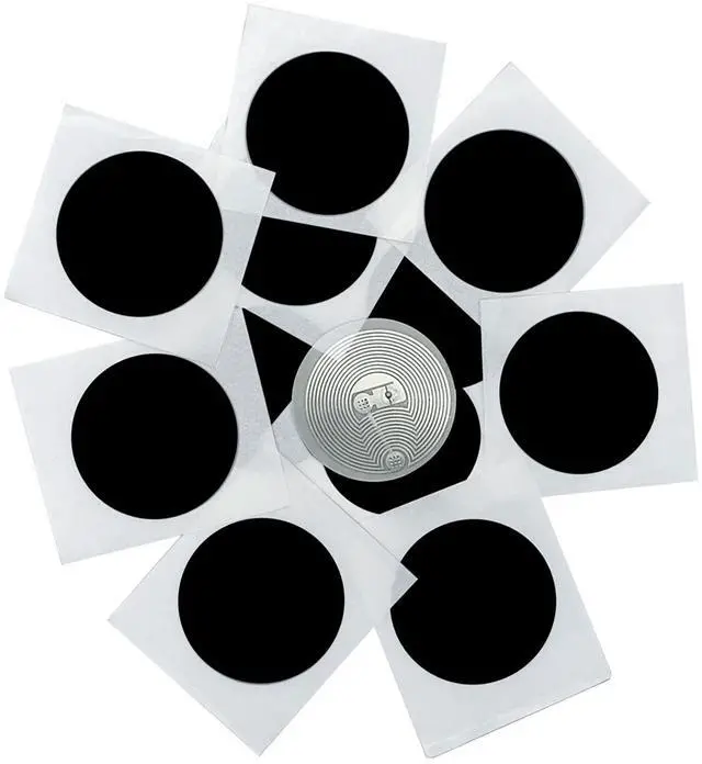 Main image of 10 pcs NFC Stickers NFC Tags Black NTAG215, BABIQT Rewritable NFC 215 Tag Round NFC Labels 25mm (1 inch) NFC Chip Compatible with iOS TagMo and All NFC-Enabled Devices