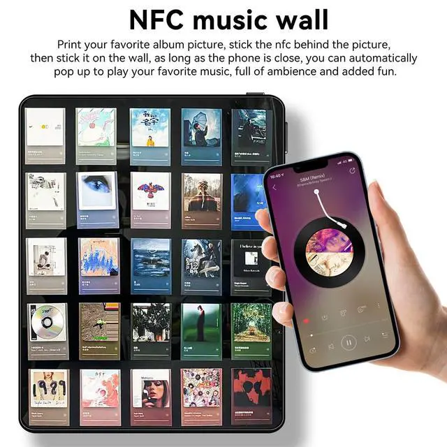Alt view image 2 of 7 - 10 pcs NFC Stickers NFC Tags Black NTAG215, BABIQT Rewritable NFC 215 Tag Round NFC Labels 25mm (1 inch) NFC Chip Compatible with iOS TagMo and All NFC-Enabled Devices