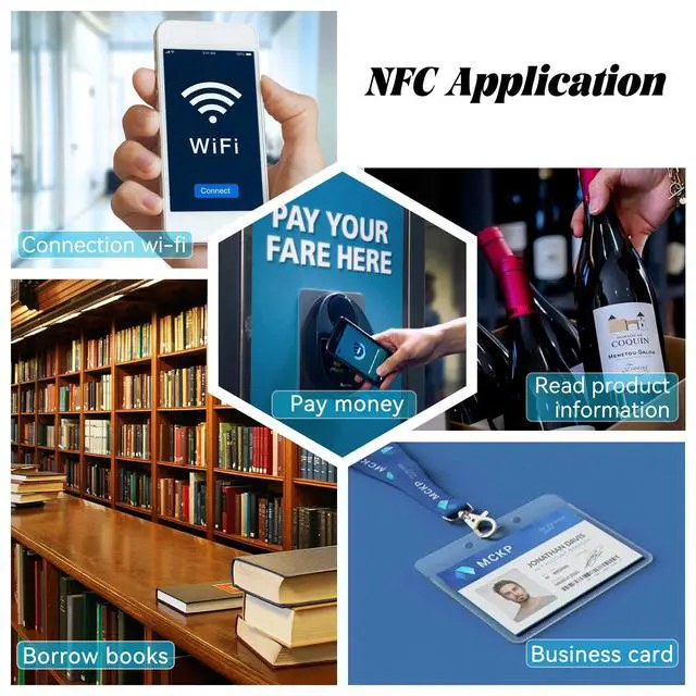 Alt view image 7 of 7 - 10 pcs NFC Stickers NFC Tags Black NTAG215, BABIQT Rewritable NFC 215 Tag Round NFC Labels 25mm (1 inch) NFC Chip Compatible with iOS TagMo and All NFC-Enabled Devices