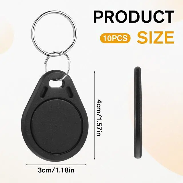 Alt view image 2 of 6 - NFC Tags Keychain NTAG215 Chip NFC Card Key Fob Business Card 504 Bytes Memory for All NFCs Enabled Devices and Smartphones (Black)