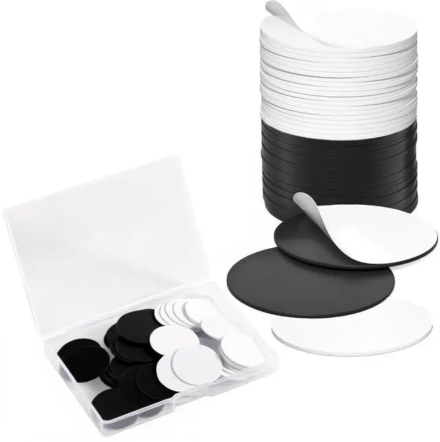 Main image of 30 PCS NFC Tags, NTAG215 Blank Waterproof 25mm Round Coin NFT Chips with Adhesive, Programmable & Rewritable, Compatible with Amiibo, TagMo, iOS & Android Devices (White & Black)