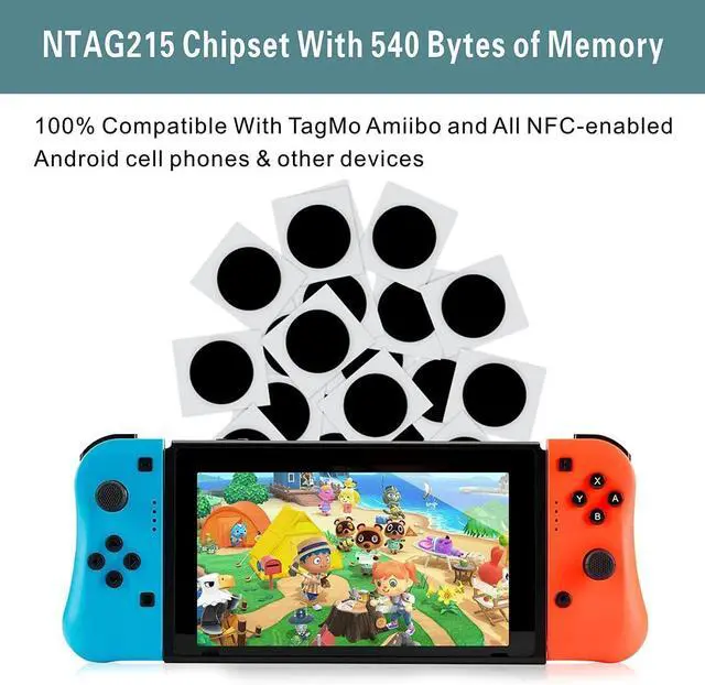 Alt view image 7 of 7 - 10pcs NFC Stickers NFC Tags Sticker NTAG215 NFC Rewritable Black Tags NFC 215 RFID Sticker (25mm) Programmable NFC Tag 504 Bytes Compatible with iPhone and All Other NFC Enabled Devices