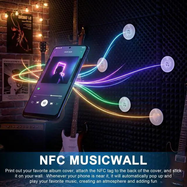 Alt view image 7 of 7 - 30Pcs NFC Sticker with Original NTAG216 Chip,NFC Tags Sticker Blank Round Transparent RFID Tag 888 Bytes Memory Rewritable & Programmable RFID NFC Stickers Compatible with TagMo and NFC Enabled Device