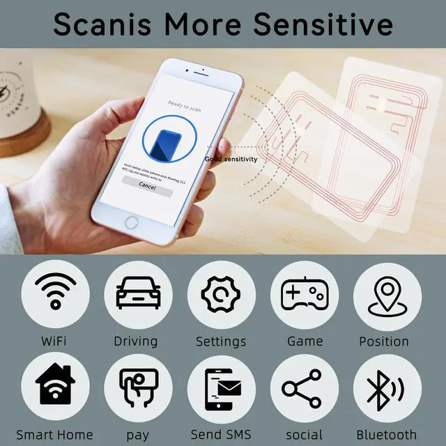 Alt view image 5 of 6 - 10pcs NFC Cards Ntag215 Cards Transparent Card Rewritable NFC Tags 504 Bytes Work Perfectly with All NFC-Enabled Devices