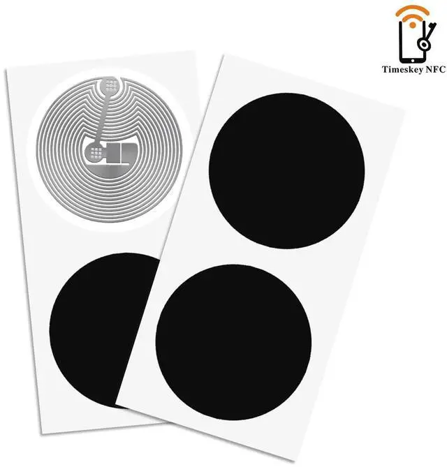 Main image of 10PCS Black NFC Tags NTAG215 NFC Stickers NFC Lables Compatible with Android & iPhone 504 Bytes Memory Fully Programmable-Timeskey NFC