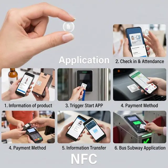 Alt view image 3 of 7 - 50 Pcs White Label NFC Tags Sticker with NTAG215 Chip NFC Stickers Adhesive Labels RFID Tags Rewritable 504 Bytes Memory Suitable for All NFC-Enabled Devices and Smartphones (Non-Transparent)