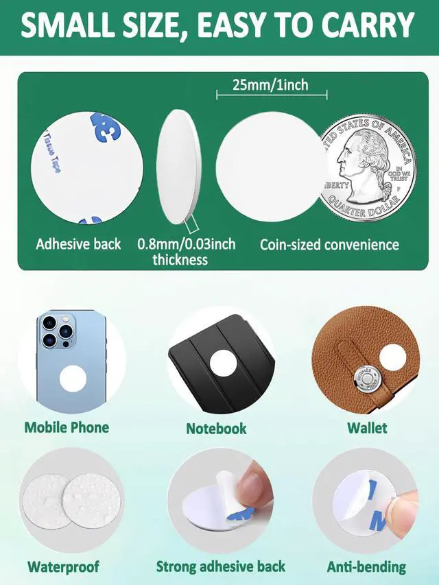 Alt view image 2 of 7 - 50Pcs NFC Tags NTAG215 Tag Stickers, Rewritable NFC 215 Tag Blank Coins with Adhesive Back, 25mm Round NFC Chip 504 Bytes Memory Compatible with TagMo and NFC Enabled Devices