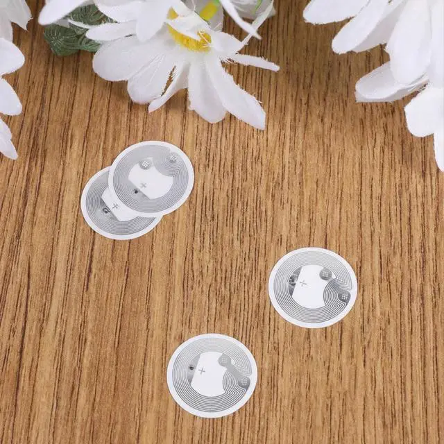 Alt view image 7 of 7 - 50 Pcs White Label NFC Tags Sticker with NTAG215 Chip NFC Stickers Adhesive Labels RFID Tags Rewritable 504 Bytes Memory Suitable for All NFC-Enabled Devices and Smartphones (Non-Transparent)