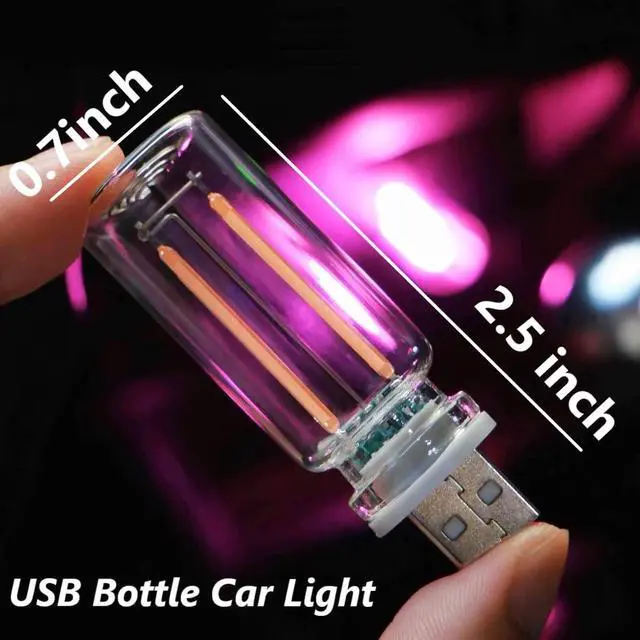 Alt view image 2 of 5 - 2-Pack Red Blue Dimmable USB Light, Touch Control Led Night Lights, Small Interior Car Lights, Glass Plug in USB Light Bulbs, LED Ambient Lighting, Cute Mood Lamp for Bedroom Camping