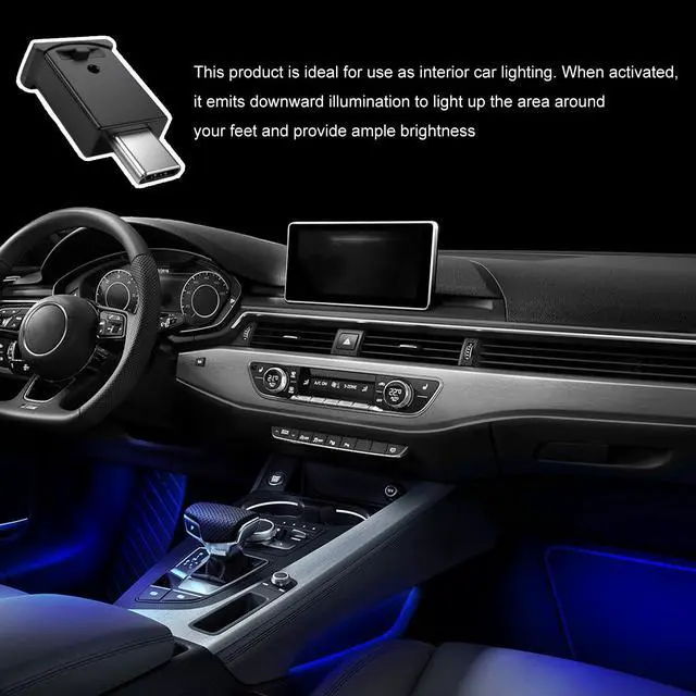 Alt view image 5 of 6 - 2 PCS USB Type C LED Car Ambient Light, 8 Colors RGB Vehicle Atmosphere Light with Adjustable Brightness, Mini USB Ambient Lamp Interior Decoration for Vehicle Home Office