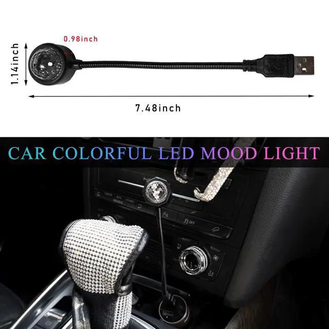 Alt view image 2 of 6 - 2 PCS USB Star Night Light, Adjustable Sound Activated Car Roof Atmosphere Lamp, Portable Romantic LED Auto Interior Ambient Light for Car, Bedroom, Party, Ceiling