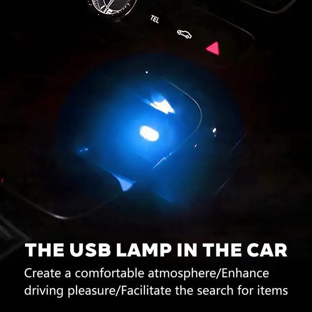 Alt view image 6 of 6 - 4PCS USB LED Car Interior Atmosphere Lamp, Portable Plug-in Mini Vehicle Night Light, Automotive Trunk Ambient Lighting Decoration Kit, Universal for SUV Sedan Truck (Blue)