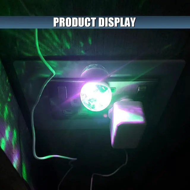 Alt view image 6 of 6 - USB LED Car Interior Atmosphere Lamp Portable Plug-in Mini RGB Ambient Light, Sound Activated LED Decorative Night Light for Vehicle, Laptop, Home Office & Party (White)