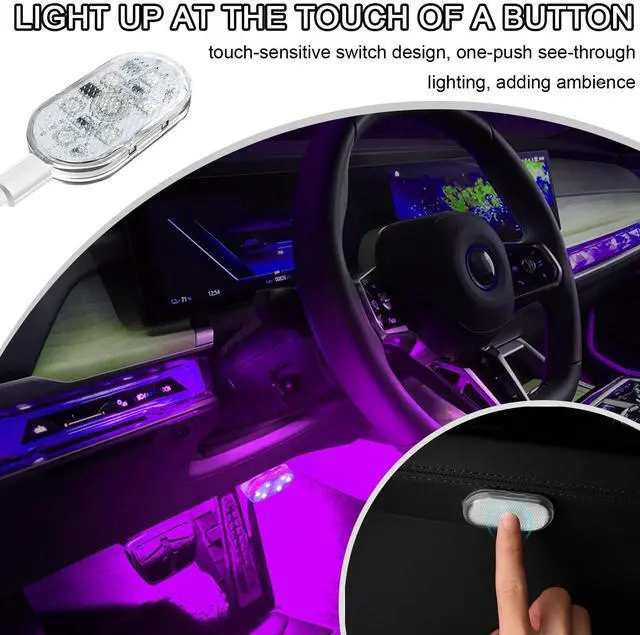 Alt view image 3 of 7 - 4PCS Wireless LED Lights for Car, 7 Colors Magnetic Auto Interior Light with Bright LED Lamp Beads, Portable Touch & USB Rechargeable Interior Lights, Easy Install for Car Decor (4PCS)