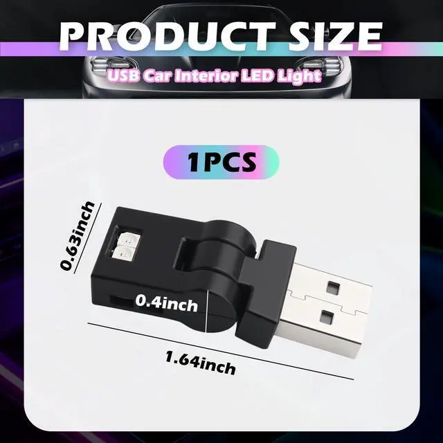 Alt view image 2 of 7 - Mini USB LED Lights for Car,5V RGB Car LED Lights Interior USB Light with Adjustable Color & Brightness,Portable USBs A Ambient Lighting Cars Interior for Cars Atmosphere