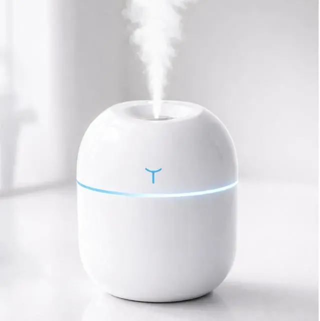 Main image of Portable Mini Humidifier 220ml, USB Personal Cool Mist Humidifier with 2 Mist Mode, Auto Shut-Off & Quiet Operation for Bedroom, Office, Desk & Car (White)