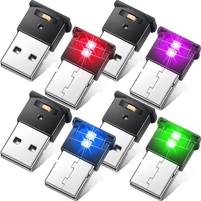 Main image of 2 Pieces Mini USB LED Light, Car LED Interior Lighting 5v Smart USB Atmosphere Light, Laptop Keyboard Office Decoration Night Lamp, Adjustable Brightness, 8 Colors