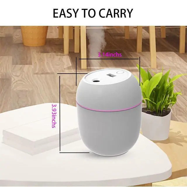 Alt view image 3 of 7 - Mini Humidifier, USB Power Supply, Suitable for Study Room, Bedroom, Baby Room, Office, Car, With 7 Color LED, Air Humidifier, Can Befor Facial Moisturizing (Snow White)