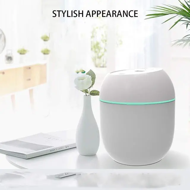 Alt view image 5 of 7 - Mini Humidifier, USB Power Supply, Suitable for Study Room, Bedroom, Baby Room, Office, Car, With 7 Color LED, Air Humidifier, Can Befor Facial Moisturizing (Snow White)