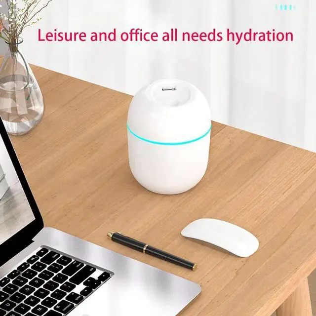 Alt view image 7 of 7 - Mini Humidifier, USB Power Supply, Suitable for Study Room, Bedroom, Baby Room, Office, Car, With 7 Color LED, Air Humidifier, Can Befor Facial Moisturizing (Snow White)