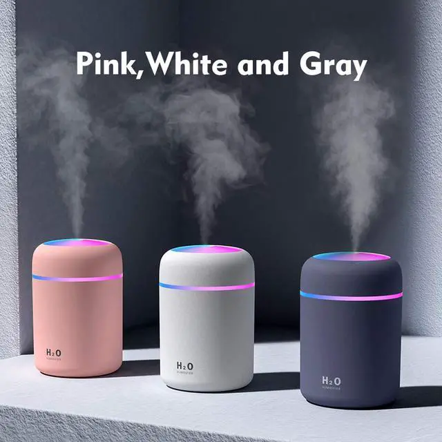 Alt view image 3 of 7 - Colorful Cool Mini Humidifier, Essential Oil Diffuser, Aroma Essential USB Personal Desktop Humidifier for Car, Office Room, Bedroom etc,2 Adjustable Mist Modes (Navy Blue)