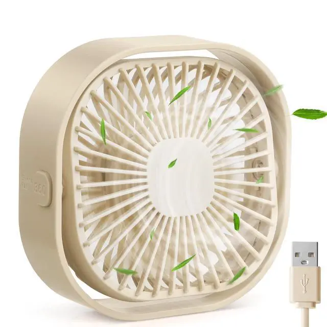 Main image of 4 Inch Small USB Desk Fan, 3-Speed Portable & 360°Rotatable Mini Cooling Fan, USB-Powered Desktop Fan for Home Office Bedroom Dorm Indoor Outdoor Summer Gift