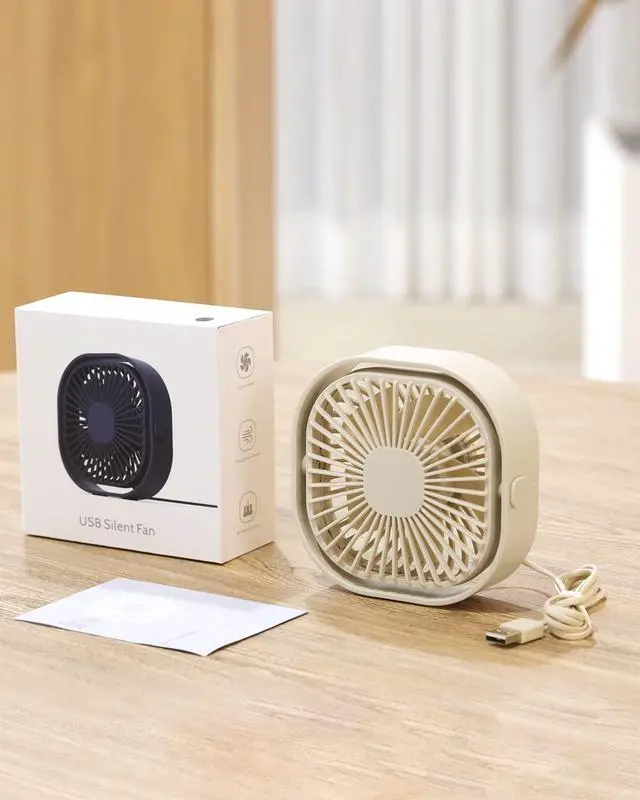 Alt view image 7 of 7 - 4 Inch Small USB Desk Fan, 3-Speed Portable & 360°Rotatable Mini Cooling Fan, USB-Powered Desktop Fan for Home Office Bedroom Dorm Indoor Outdoor Summer Gift