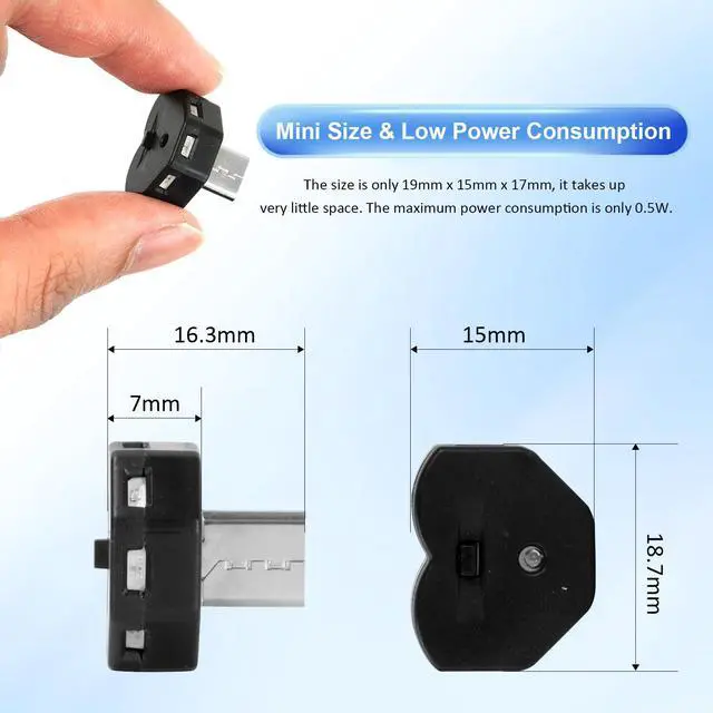 Alt view image 6 of 6 - Mini USB Type C LED Light, 8 Color RGB Interior Atmosphere Lighting for Phone, Laptop, Keyboard, Night Lamp, Decoration Brightness Direction Adjustable(Quantity: 2)
