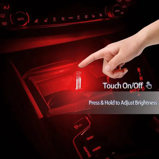 Alt view image 2 of 5 - USB LED Ambient Light 4 Pack, RGB Clear Glass Mini USB Lamp Touch Control