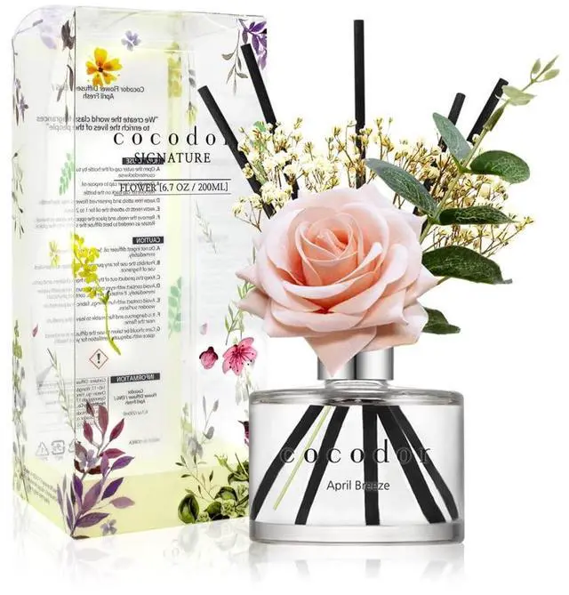 Main image of Rose Flower Reed Diffuser/April Breeze/6.7oz(200ml)/1 Pack/Reed Diffuser, Reed Diffuser Set, Oil Diffuser & Reed Diffuser Sticks, Home Decor & Office Decor, Fragrance and Gifts