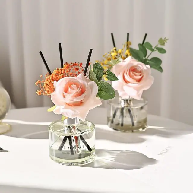 Alt view image 7 of 7 - Rose Flower Reed Diffuser/April Breeze/6.7oz(200ml)/1 Pack/Reed Diffuser, Reed Diffuser Set, Oil Diffuser & Reed Diffuser Sticks, Home Decor & Office Decor, Fragrance and Gifts