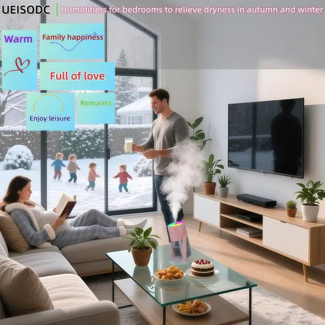 Alt view image 4 of 7 - UEISODC Bedroom Humidifier, USB Mini Portable Humidifier with Ultrasonic Nano-Fine Mist, Auto Shut-Off, Rotatable Design, Quiet Operation, and Easy Refilling & Cleaning