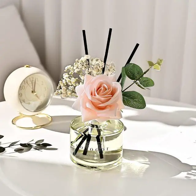 Alt view image 5 of 6 - Rose Flower Reed Diffuser/White Jasmine/6.7oz/1Pack / Home Fragrance Scent Essential Oil Stick Diffuser for Bedroom Bathroom Home Decor for Women