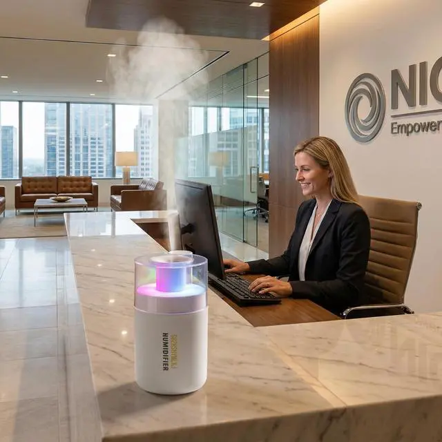 Alt view image 2 of 7 - Mini Humidifier, 2-in-1 Aroma Diffuser & Humidifier, 7-Color LED Night Light, USB Portable, 4H/8H Timer, Auto Shut-Off, for Travel, Hotel, Car, Office, Personal Use (white, 2.8*3.2*4.7)