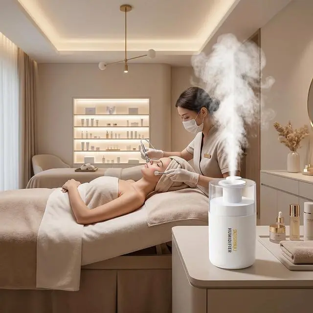 Alt view image 3 of 7 - Mini Humidifier, 2-in-1 Aroma Diffuser & Humidifier, 7-Color LED Night Light, USB Portable, 4H/8H Timer, Auto Shut-Off, for Travel, Hotel, Car, Office, Personal Use (white, 2.8*3.2*4.7)