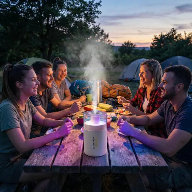 Alt view image 7 of 7 - Mini Humidifier, 2-in-1 Aroma Diffuser & Humidifier, 7-Color LED Night Light, USB Portable, 4H/8H Timer, Auto Shut-Off, for Travel, Hotel, Car, Office, Personal Use (white, 2.8*3.2*4.7)