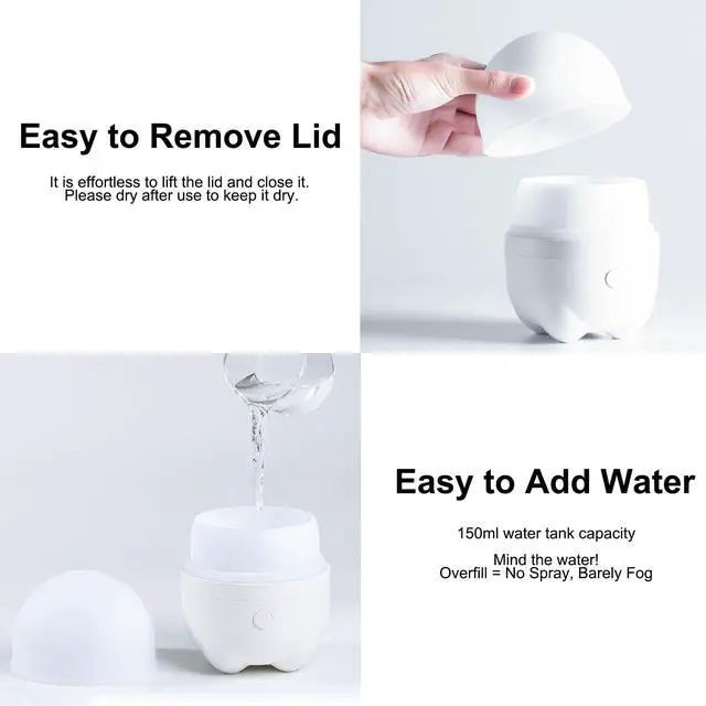 Alt view image 7 of 7 - 150ML Cordless Essential Oil Diffuser, Rechargeable Battery Powered Diffuser, Small Portable Aromatherapy, 6 Hours Works with 7 LED Color Changing Lights