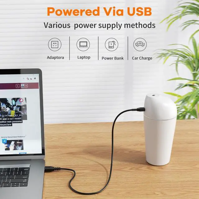 Alt view image 3 of 3 - USB Portable Humidifier (Dual Nozzles)- Small Air Humidifiers Powered Via USB