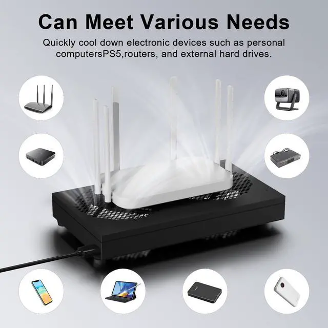 Alt view image 4 of 7 - USB Computer Cooling Fan - High Airflow for Routers, PS5, Small Electronics - Up to 1900RPM