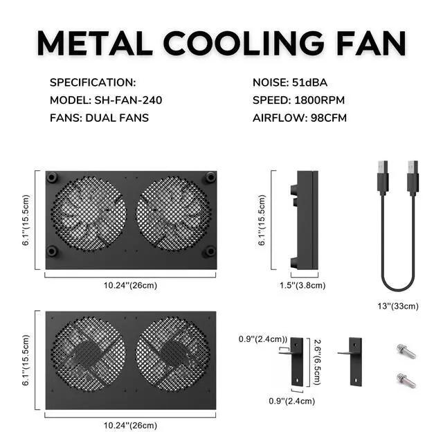 Alt view image 7 of 7 - USB Computer Cooling Fan - High Airflow for Routers, PS5, Small Electronics - Up to 1900RPM