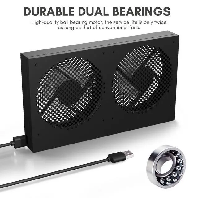 Alt view image 3 of 7 - USB Computer Cooling Fan - High Airflow for Routers, PS5, Small Electronics - Up to 1900RPM