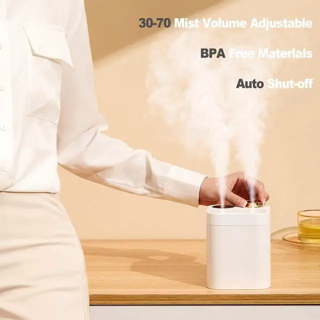 Alt view image 5 of 7 - Portable Cordless Plant Humidifier 800ml Orfonbi, Battery Operated Small Cool Mist Humidifiers for up to 8 Hours, 28db Quiet, USB Rechargeable Mini Humidifier for Baby, Bedroom, Home, Office Green