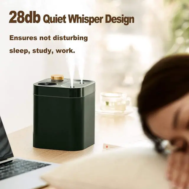 Alt view image 4 of 7 - Portable Cordless Plant Humidifier 800ml Orfonbi, Battery Operated Small Cool Mist Humidifiers for up to 8 Hours, 28db Quiet, USB Rechargeable Mini Humidifier for Baby, Bedroom, Home, Office Green