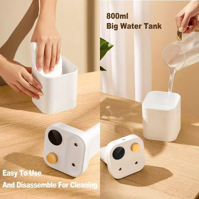 Alt view image 6 of 7 - Portable Cordless Plant Humidifier 800ml Orfonbi, Battery Operated Small Cool Mist Humidifiers for up to 8 Hours, 28db Quiet, USB Rechargeable Mini Humidifier for Baby, Bedroom, Home, Office Green
