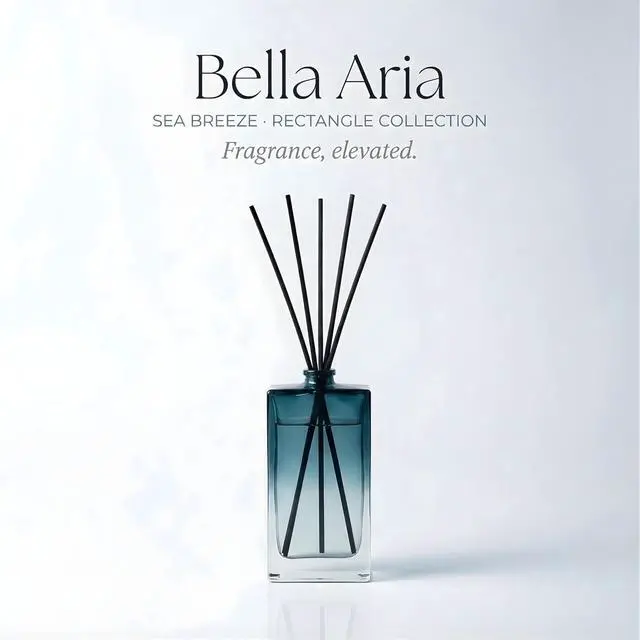 Alt view image 7 of 7 - Reed Diffuser for Home Fragrance Summer Sea Breeze Scent 100ml with Reed Sticks, Long Lasting Flameless Diffuser for Bathroom, Bedroom & Living Room Decor, Giftable Glass Bottle
