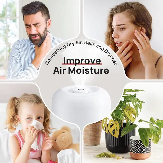 Alt view image 7 of 7 - 2L Cool Mist Humidifier for Bedroom with 360° Adjustable Nozzle, High and Low Mist Levels, Ultra-Low Noise, Light-Off, No BPA, Auto Shut Off, Ideal Baby Humidifier with Easy Top Filling