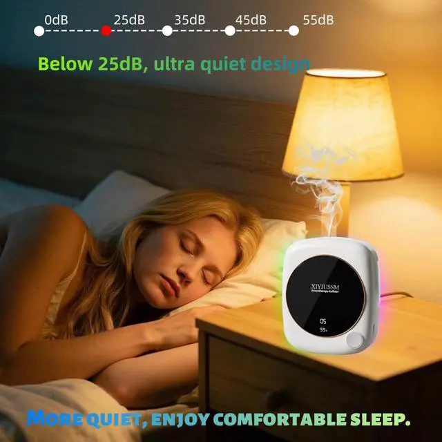 Alt view image 5 of 7 - Waterless Essential Oil Diffuser for Home Office Travel Ultrasonic Aromatherapy Small Cordless Diffuser with 7 Mist Modes for Bedroom Bathroom Hotel Car Portable Air Freshener & Scent Machine