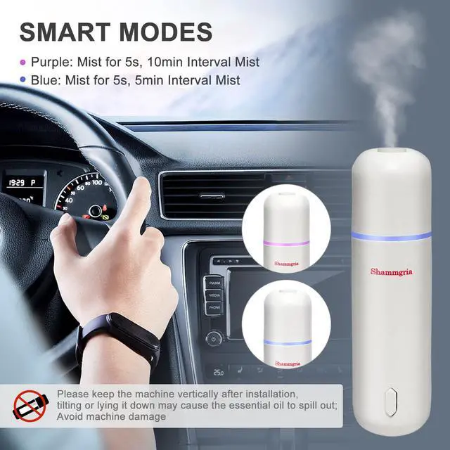 Alt view image 4 of 7 - Car Diffuser, Motion Sensor Waterless Essential Oil Diffuser for Car USB Rechargeable with 6 Refill ScentsHilton/Sandwood/WhiteTea/Diamond/GreenBamboo/Pachuli